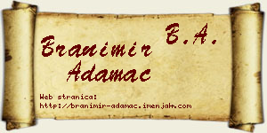 Branimir Adamac vizit kartica